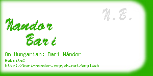nandor bari business card
